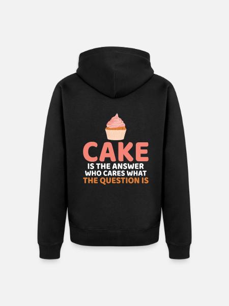Cake Lover Cake Gift - Unisex Premium Organic Zip Hoodie - black