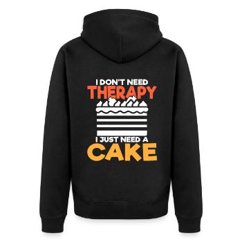 Cake Lover Cake Gift - Unisex Premium Organic Zip Hoodie - black - Back - Nico (187cm)