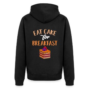 Cake Lover Cake Gift - Unisex Premium Organic Zip Hoodie - black - Back - Nico (187cm)