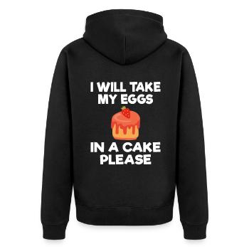Cake Lover Cake Gift - Unisex Premium Organic Zip Hoodie - black - Back - Nico (187cm)