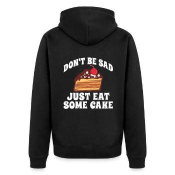 Cake Lover Cake Gift - Unisex Premium Organic Zip Hoodie - black - Back - Nico (187cm)