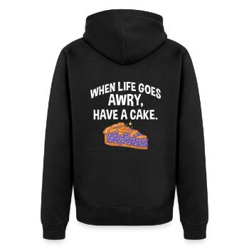 Cake Lover Cake Gift - Unisex Premium Organic Zip Hoodie - black - Back - Nico (187cm)