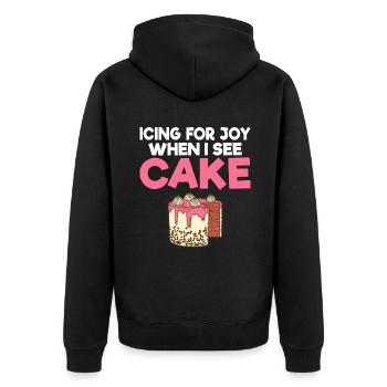 Cake Lover Cake Gift - Unisex Premium Organic Zip Hoodie - black - Back - Nico (187cm)