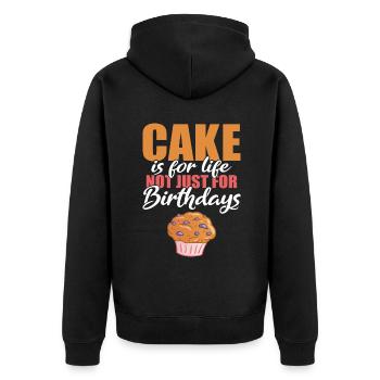 Cake Lover Cake Gift - Unisex Premium Organic Zip Hoodie - black - Back - Nico (187cm)
