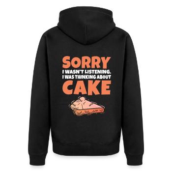 Cake Lover Cake Gift - Unisex Premium Organic Zip Hoodie - black - Back - Nico (187cm)