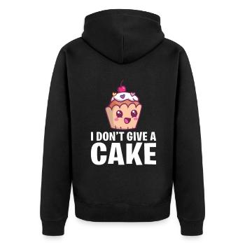 Cake Lover Cake Gift - Unisex Premium Organic Zip Hoodie - black - Back - Nico (187cm)