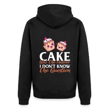 Cake Lover Cake Gift - Unisex Premium Organic Zip Hoodie - black - Back - Nico (187cm)