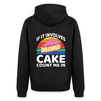 Cake Lover Cake Gift - Unisex Premium Organic Zip Hoodie - black - Back - Nico (187cm)