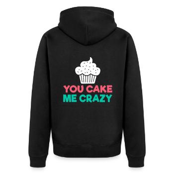 Cake Lover Cake Gift - Unisex Premium Organic Zip Hoodie - black - Back - Nico (187cm)