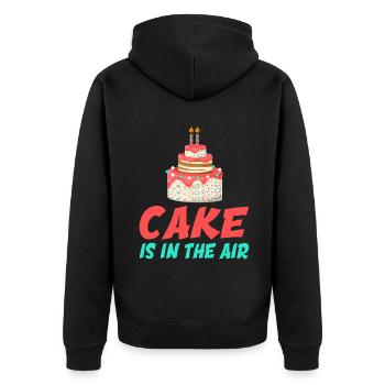 Cake Lover Cake Gift - Unisex Premium Organic Zip Hoodie - black - Back - Nico (187cm)