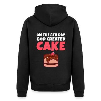Cake Lover Cake Gift - Unisex Premium Organic Zip Hoodie - black - Back - Nico (187cm)