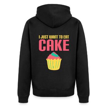 Cake Lover Cake Gift - Unisex Premium Organic Zip Hoodie - black - Back - Nico (187cm)