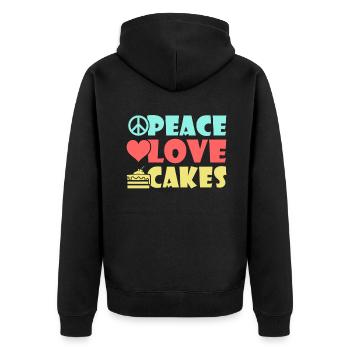 Cake Lover Cake Gift - Unisex Premium Organic Zip Hoodie - black - Back - Nico (187cm)