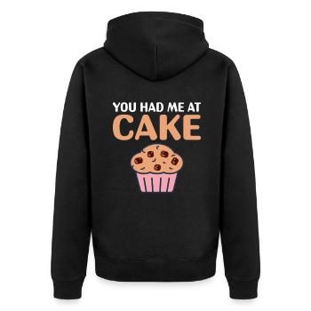 Cake Lover Cake Gift - Unisex Premium Organic Zip Hoodie - black - Back - Nico (187cm)