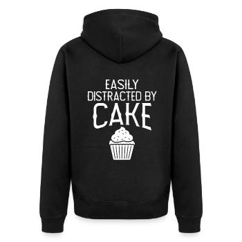 Cake Lover Cake Gift - Unisex Premium Organic Zip Hoodie - black - Back - Nico (187cm)