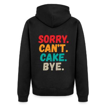 Cake Lover Cake Gift - Unisex Premium Organic Zip Hoodie - black - Back - Nico (187cm)
