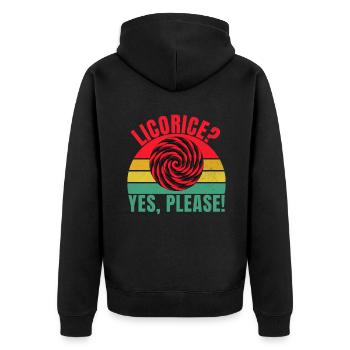 Licorice Gifts - Unisex Premium Organic Zip Hoodie - black - Back - Nico (187cm)