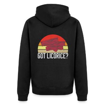 Licorice Gifts - Unisex Premium Organic Zip Hoodie - black - Back - Nico (187cm)
