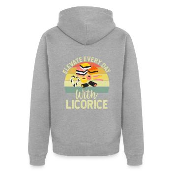 Cadeaux de réglisse - Veste à capuche bio Premium Unisexe - gris chiné - Dos - Nico (187cm)