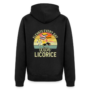 Licorice Gifts - Unisex Premium Organic Zip Hoodie - black - Back - Nico (187cm)
