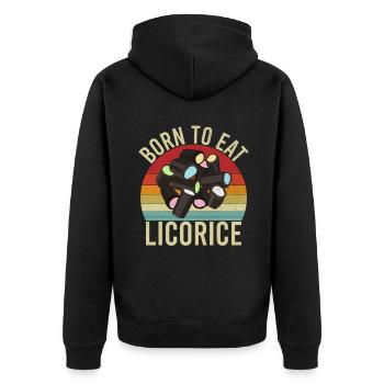 Licorice Gifts - Unisex Premium Organic Zip Hoodie - black - Back - Nico (187cm)
