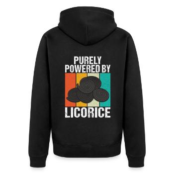 Licorice Gifts - Unisex Premium Organic Zip Hoodie - black - Back - Nico (187cm)