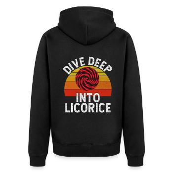 Licorice Gifts - Unisex Premium Organic Zip Hoodie - black - Back - Nico (187cm)