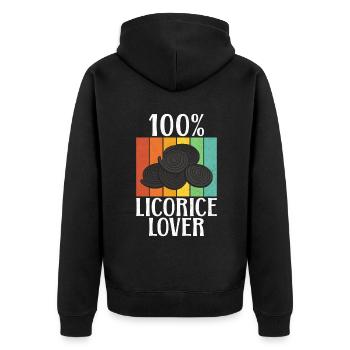 Licorice Gifts - Unisex Premium Organic Zip Hoodie - black - Back - Nico (187cm)