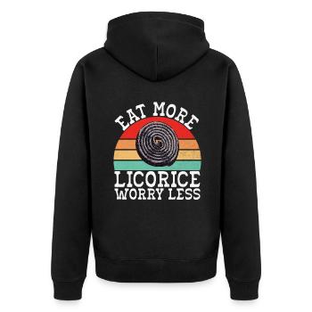 Licorice Gifts - Unisex Premium Organic Zip Hoodie - black - Back - Nico (187cm)