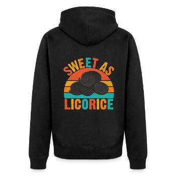 Licorice Gifts - Unisex Premium Organic Zip Hoodie - black - Back - Nico (187cm)