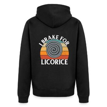 Licorice Gifts - Unisex Premium Organic Zip Hoodie - black - Back - Nico (187cm)