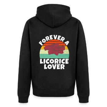 Licorice Gifts - Unisex Premium Organic Zip Hoodie - black - Back - Nico (187cm)