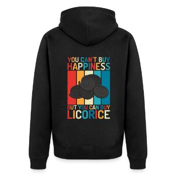 Licorice Gifts - Unisex Premium Organic Zip Hoodie - black - Back - Nico (187cm)
