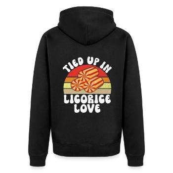 Licorice Gifts - Unisex Premium Organic Zip Hoodie - black - Back - Nico (187cm)