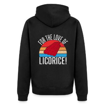Licorice Gifts - Unisex Premium Organic Zip Hoodie - black - Back - Nico (187cm)