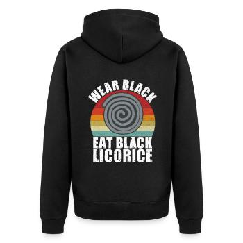 Licorice Gifts - Unisex Premium Organic Zip Hoodie - black - Back - Nico (187cm)