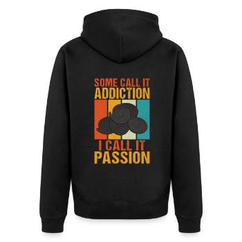 Licorice Gifts - Unisex Premium Organic Zip Hoodie - black - Back - Nico (187cm)