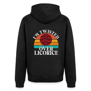 Licorice Gifts - Unisex Premium Organic Zip Hoodie - black - Back - Nico (187cm)