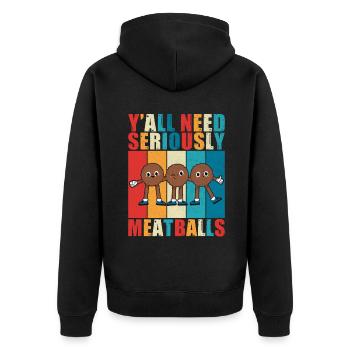 Cadeaux pour les amateurs de boulettes de viande - Veste à capuche bio Premium Unisexe - noir - Dos - Nico (187cm)