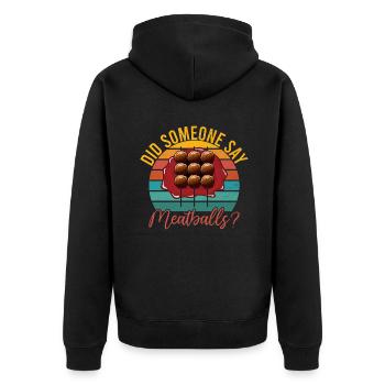 Cadeaux pour les amateurs de boulettes de viande - Veste à capuche bio Premium Unisexe - noir - Dos - Nico (187cm)
