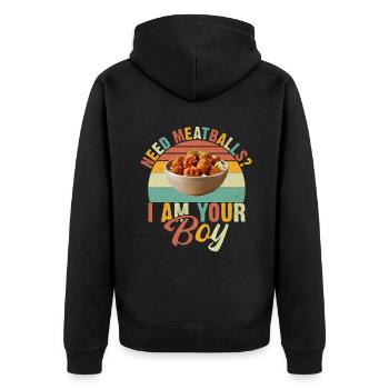 Meatball Lovers Gifts - Unisex Premium Organic Zip Hoodie - black - Back - Nico (187cm)
