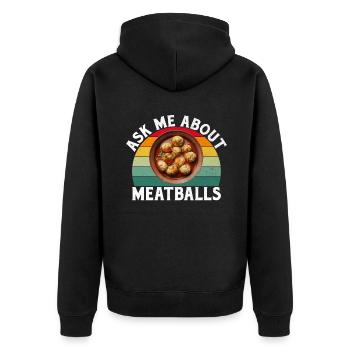 Cadeaux pour les amateurs de boulettes de viande - Veste à capuche bio Premium Unisexe - noir - Dos - Nico (187cm)