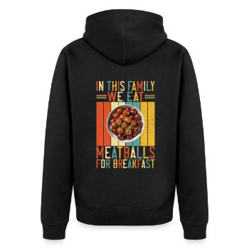 Cadeaux pour les amateurs de boulettes de viande - Veste à capuche bio Premium Unisexe - noir - Dos - Nico (187cm)