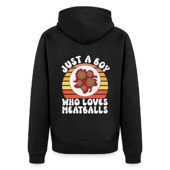 Meatball Lovers Gifts - Unisex Premium Organic Zip Hoodie - black - Back - Nico (187cm)