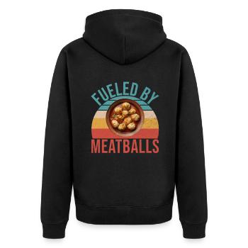 Cadeaux pour les amateurs de boulettes de viande - Veste à capuche bio Premium Unisexe - noir - Dos - Nico (187cm)