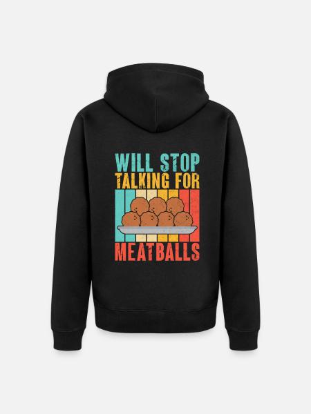 Meatball Lovers Gifts - Unisex Premium Organic Zip Hoodie - black