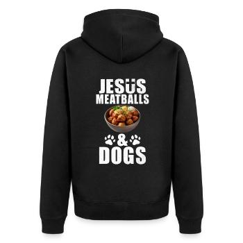 Meatball Lovers Gifts - Unisex Premium Bio Zip Hoodie - Schwarz - Hinten - Nico (187cm)
