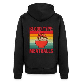 Cadeaux pour les amateurs de boulettes de viande - Veste à capuche bio Premium Unisexe - noir - Dos - Nico (187cm)
