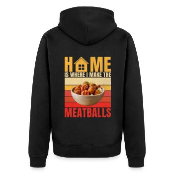 Cadeaux pour les amateurs de boulettes de viande - Veste à capuche bio Premium Unisexe - noir - Dos - Nico (187cm)