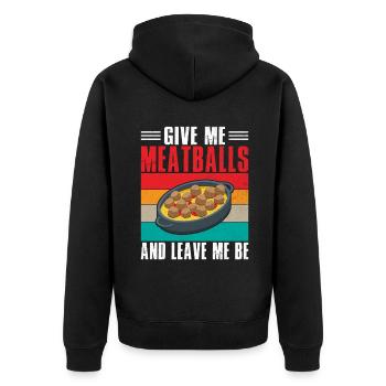 Cadeaux pour les amateurs de boulettes de viande - Veste à capuche bio Premium Unisexe - noir - Dos - Nico (187cm)
